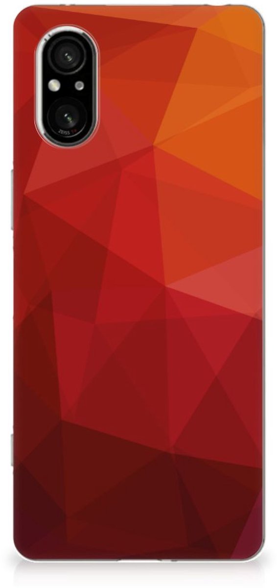 TPU Hoesje voor Sony Xperia 5 V Polygon Red