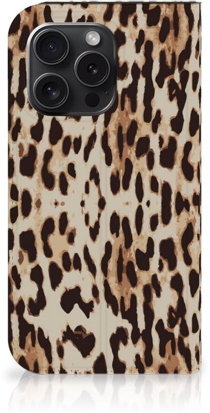 Étui pour smartphone adapté à iPhone 15 Pro Book Cover Léopard