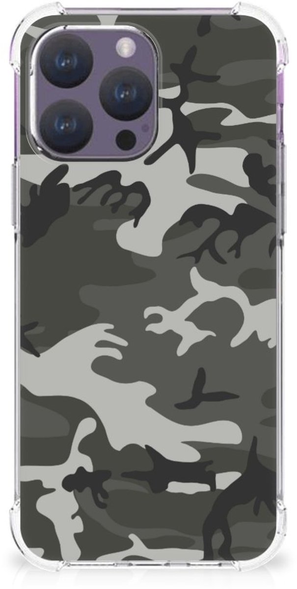 iPhone 15 Pro Max Doorzichtige Silicone Hoesje Army Light