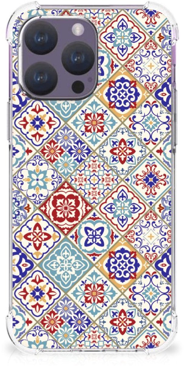 iPhone 15 Pro Max Anti-Shock Hoesje Tiles Color