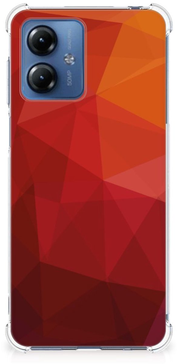 Shockproof Case voor Motorola Moto G14 Polygon Red
