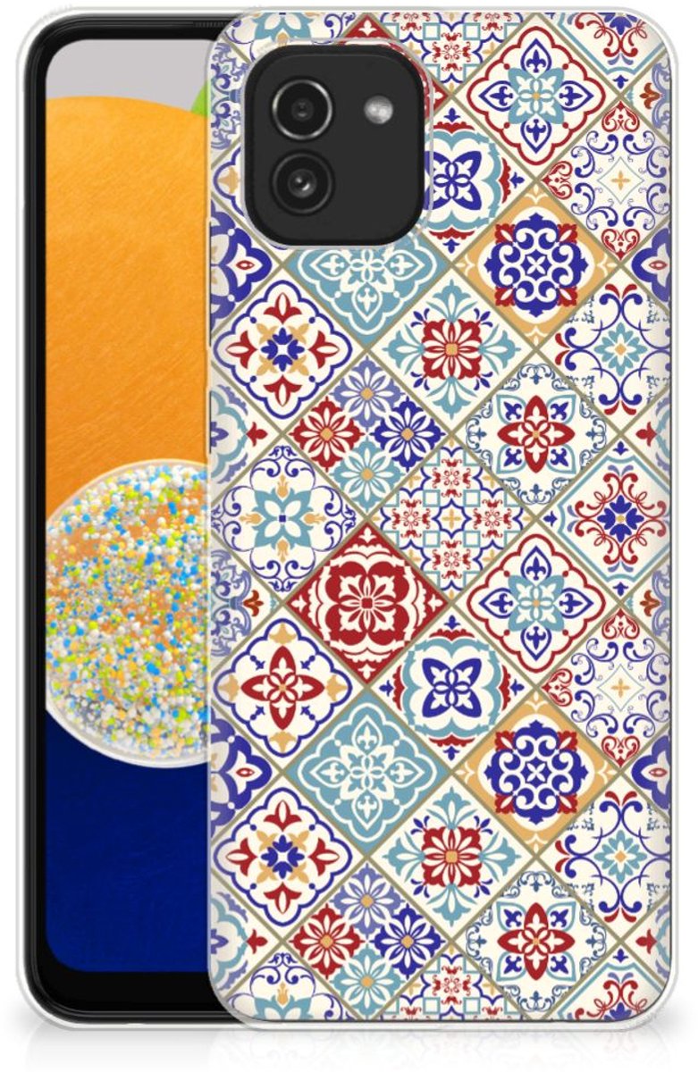 Samsung Galaxy A03 TPU Siliconen Hoesje Tiles Color