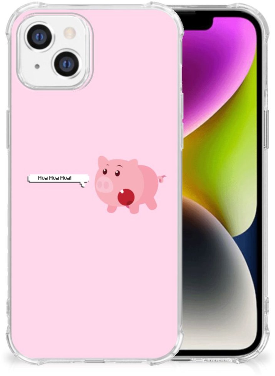 iPhone 14 Stevig Bumper Hoesje Pig Mud