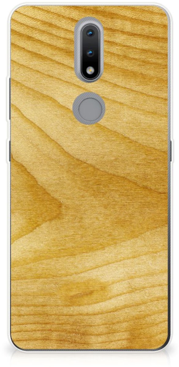 Nokia 2.4 Bumper Hoesje Licht Hout