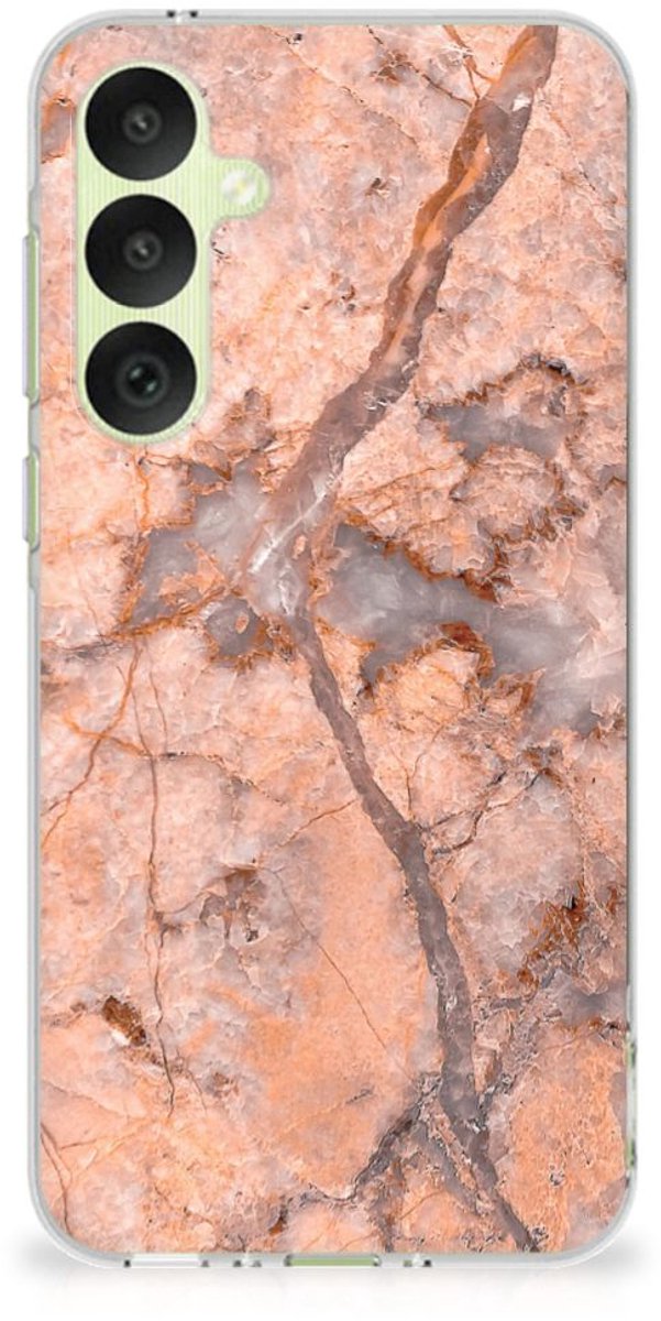 Samsung Galaxy A35 TPU Siliconen Hoesje Marmer Oranje