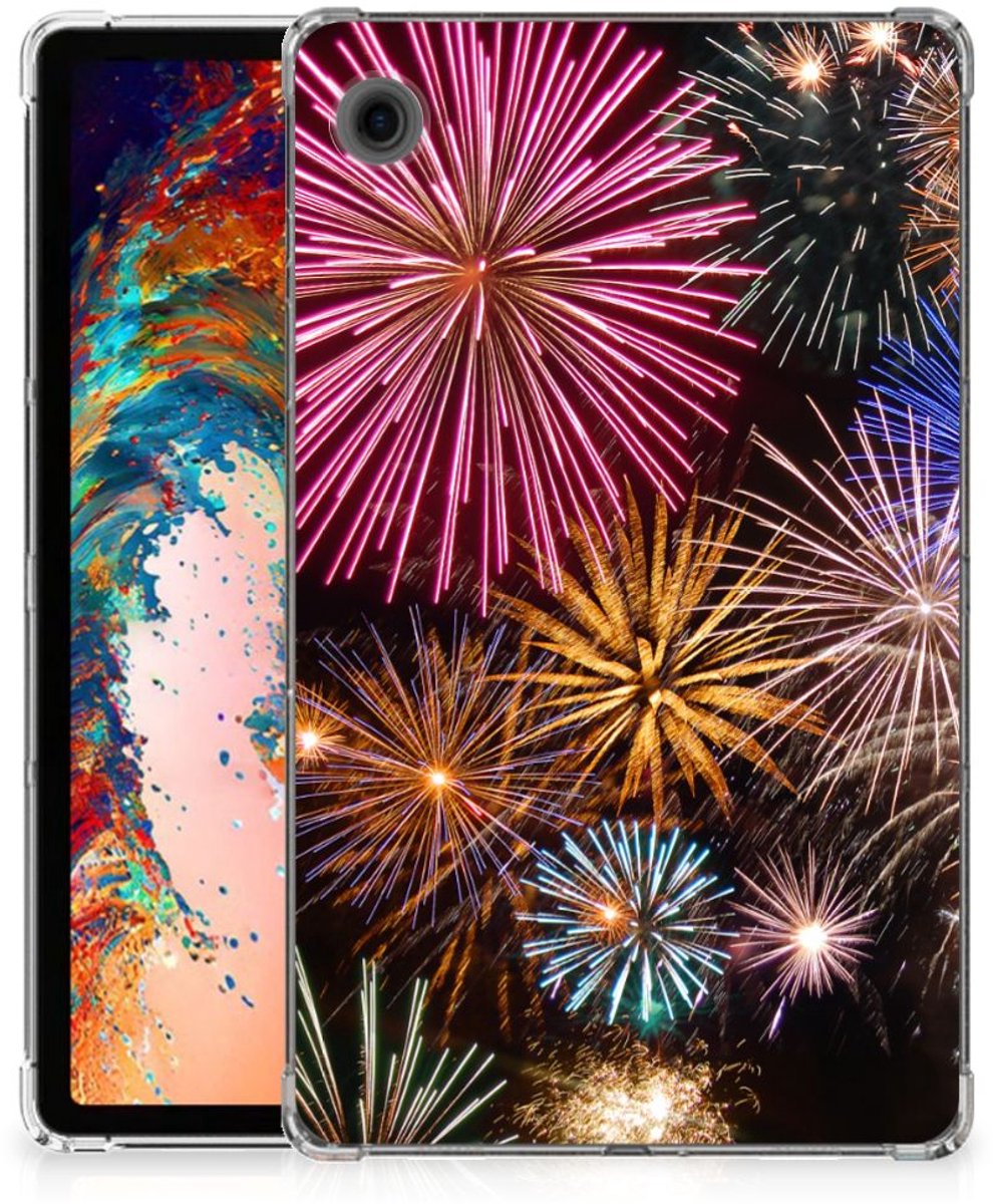Samsung Galaxy Tab A9 Leuke Siliconen Hoes Vuurwerk