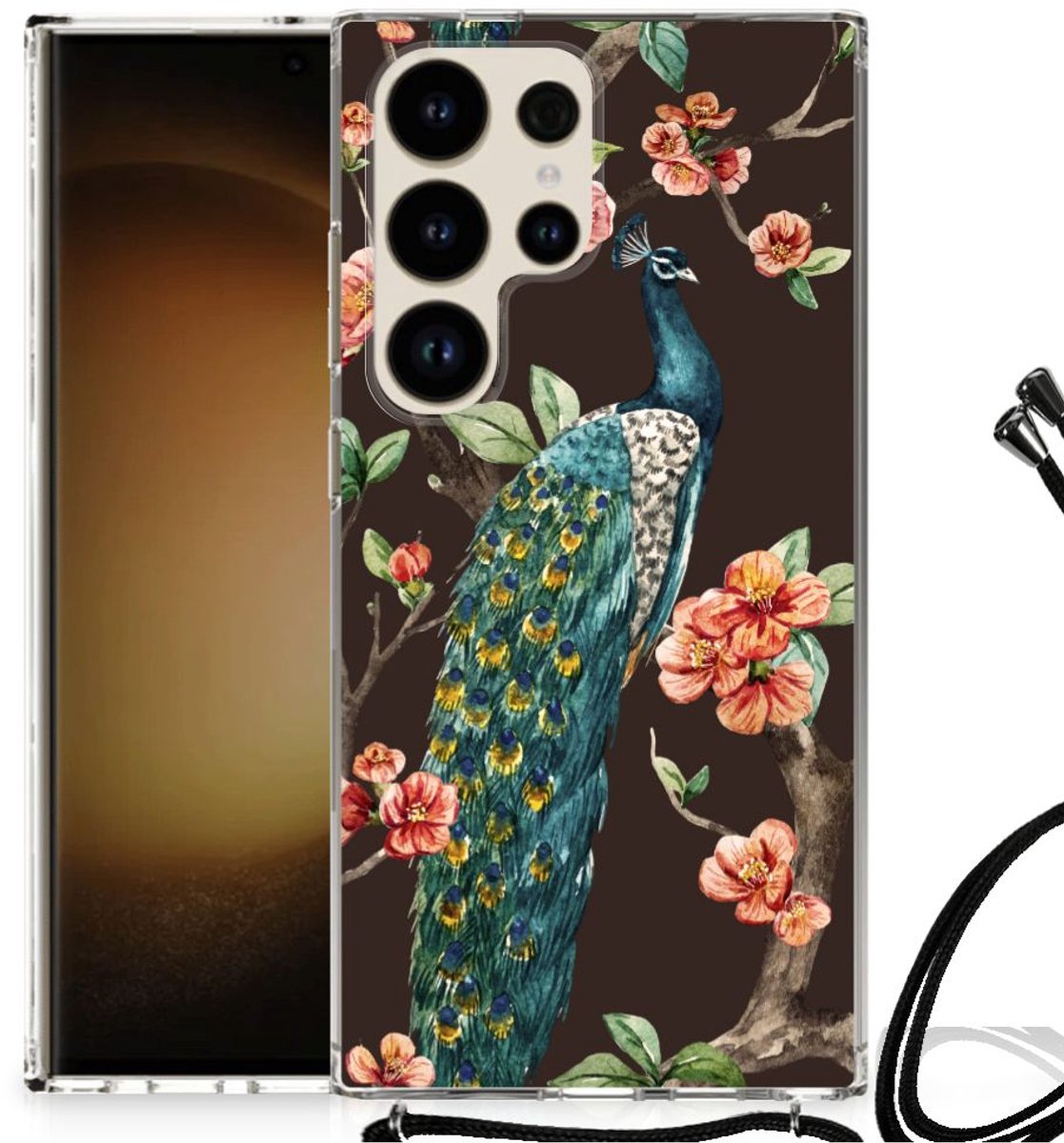 Samsung Galaxy S24 Ultra Case Anti-shock Pauw met Bloemen