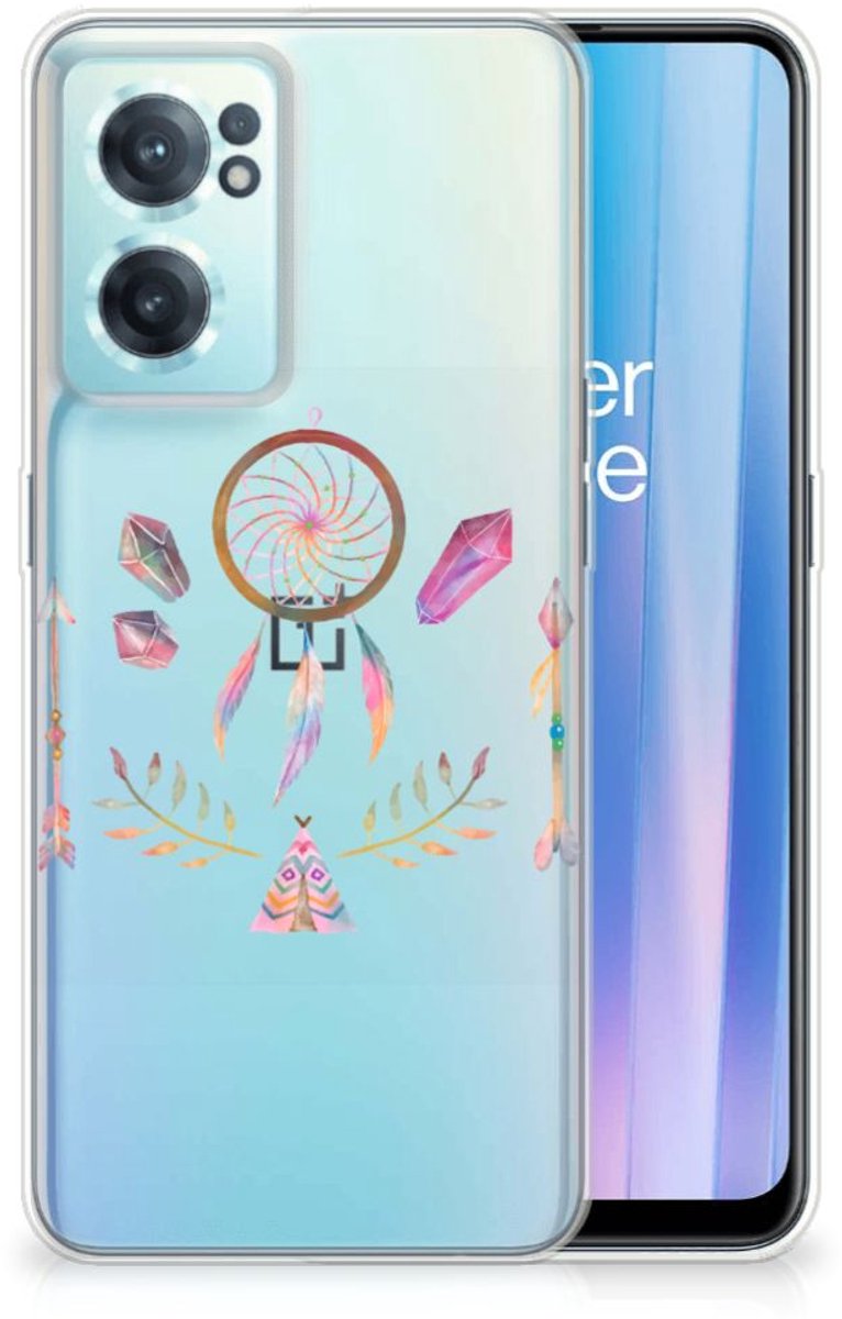 Back Cover voor OnePlus Nord CE 2 5G Telefoonhoesje met Naam Boho Dreamcatcher