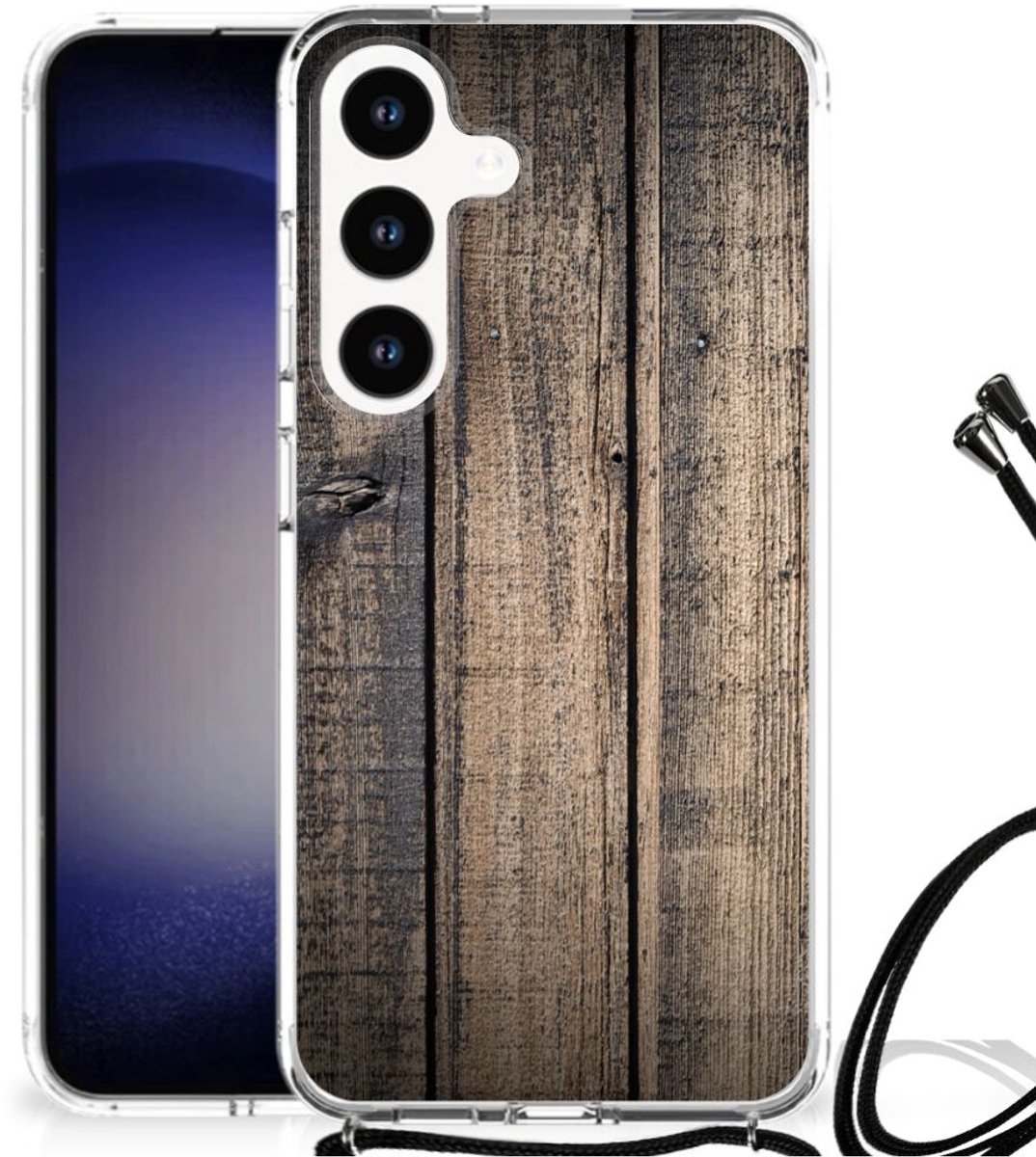 Samsung Galaxy S24 Stevig Telefoonhoesje Steigerhout