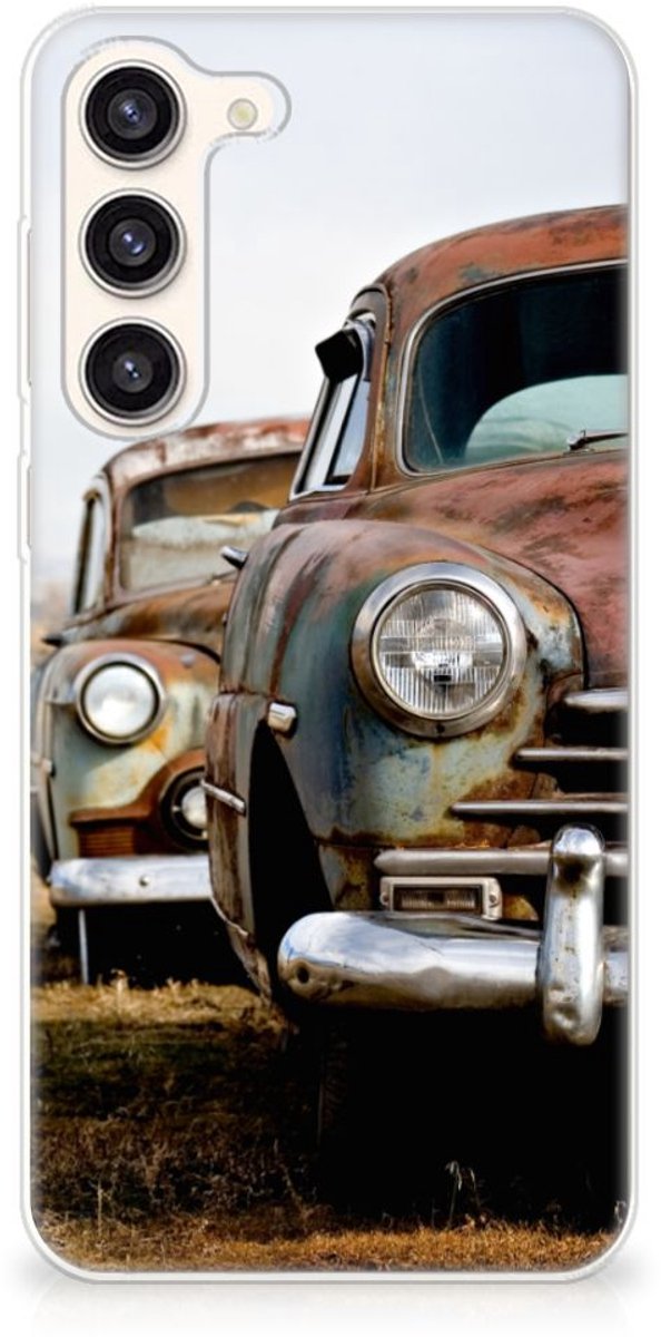 Samsung Galaxy S23 Plus Siliconen Hoesje met foto Vintage Auto