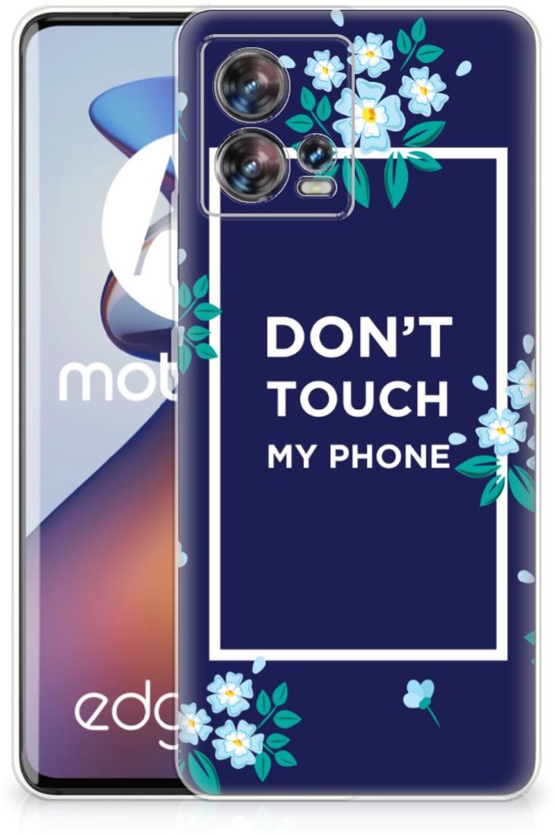 Motorola Edge 30 Fusion Silicone-hoesje Flowers Blue DTMP