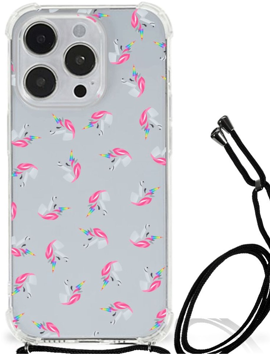 Doorzichtige Silicone Hoesje voor iPhone 14 Pro Unicorns