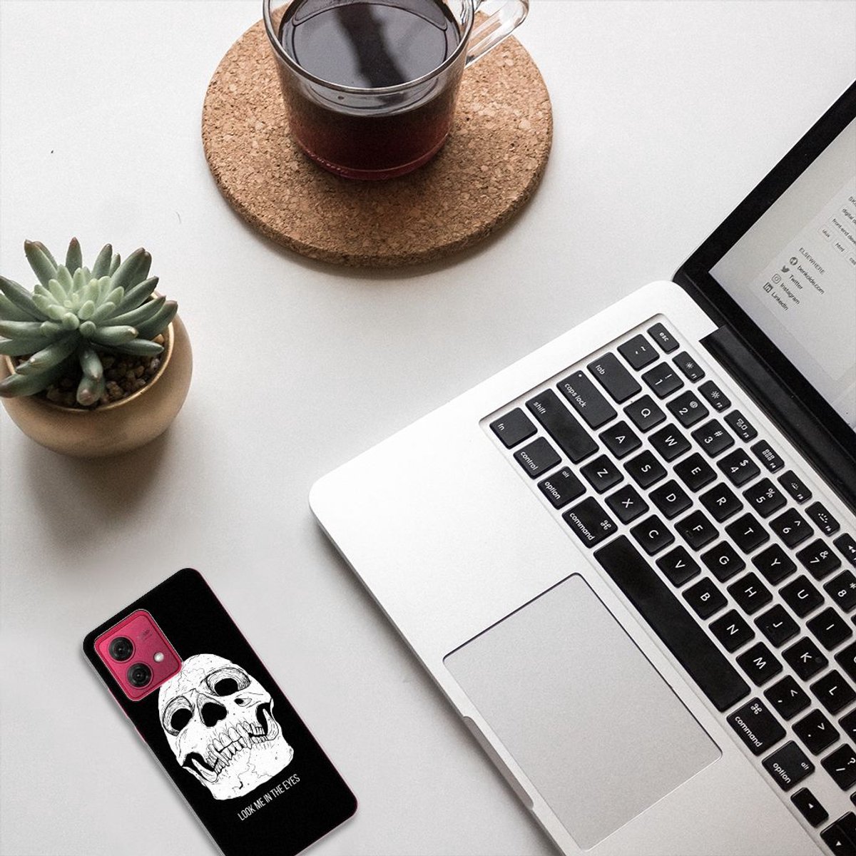 Silicone Back Case Motorola Moto G84 Skull Eyes