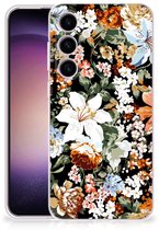 Coque en TPU pour Samsung Galaxy S24 Motif Fleurs Foncées