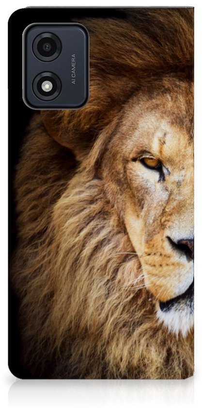 Étui avec support Motorola Moto E13 4G Smart Cover Case Lion