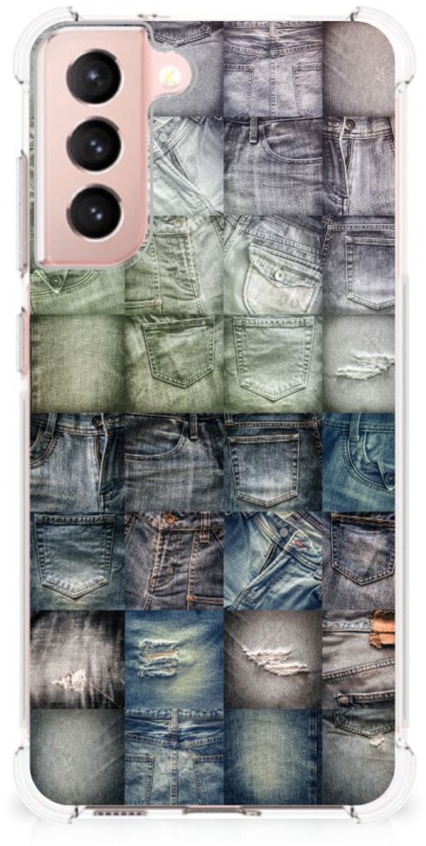 TPU Case Anti-Shock voor Anti Shock Bumper Case Samsung Galaxy S21 FE Spijkerbroeken
