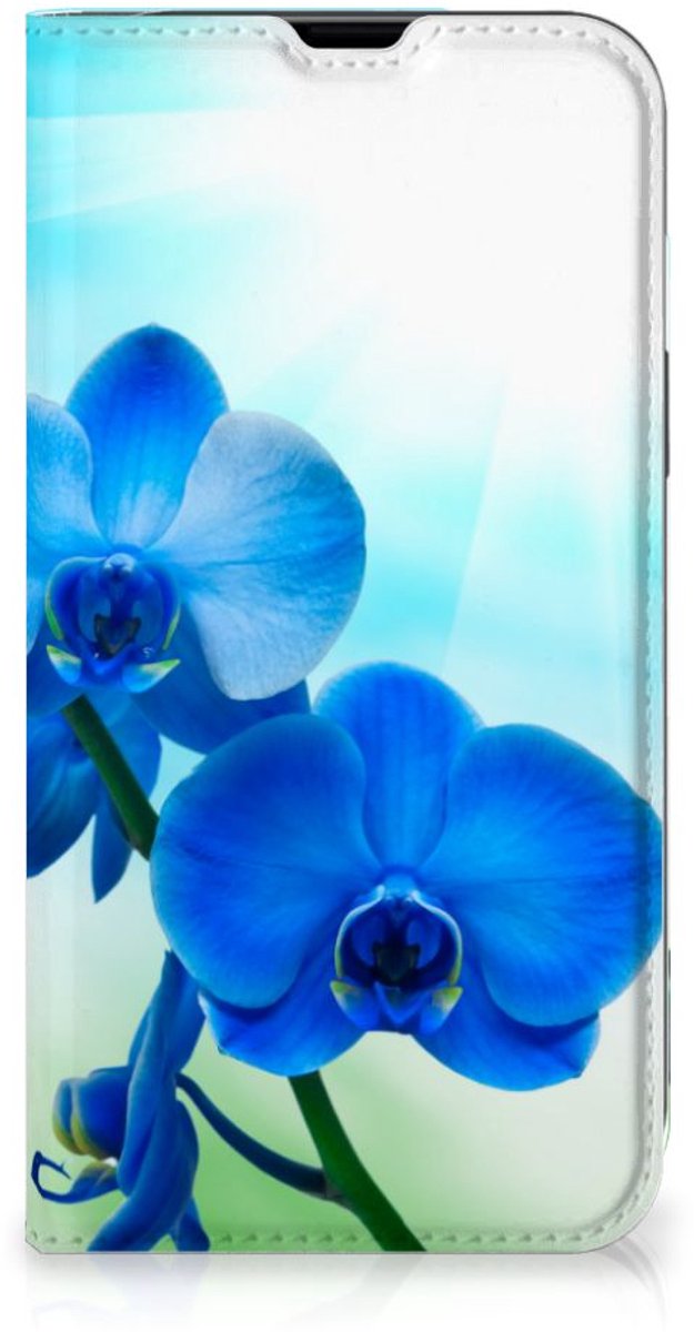 Book Case voor iPhone 13 Smart Cover Orchidee Blauw - Cadeau voor je Moeder