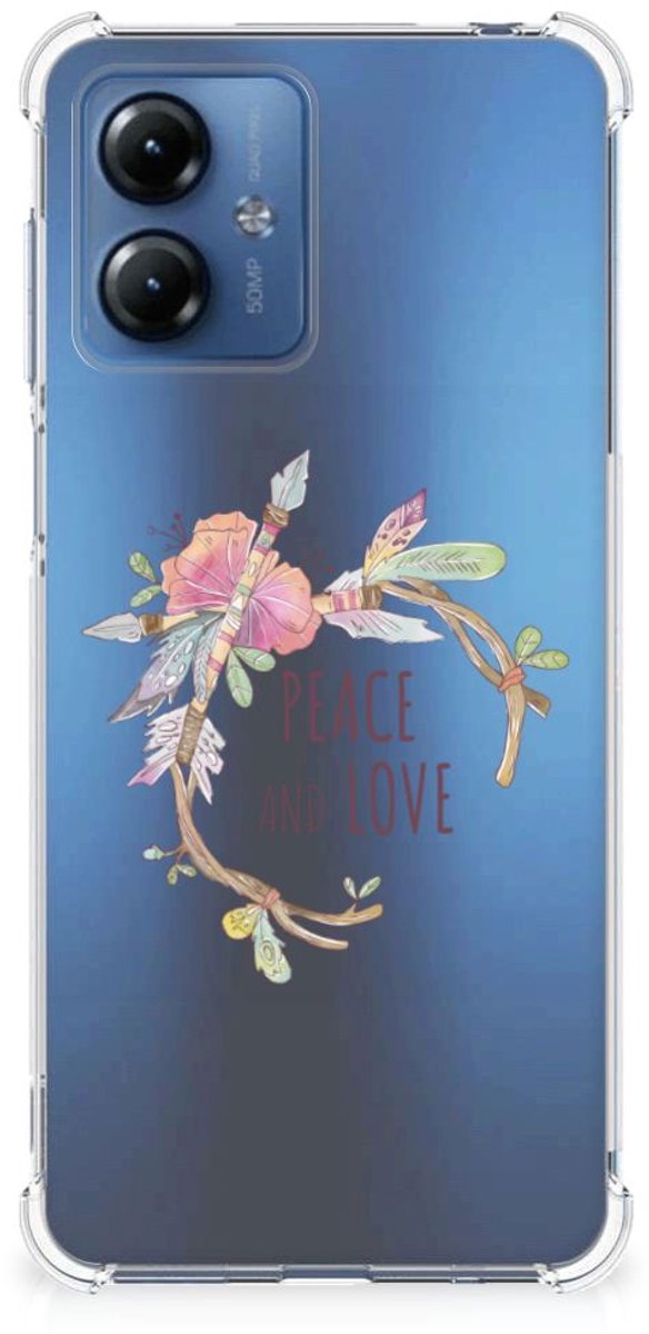 Motorola Moto G14 Stevig Bumper Hoesje Boho Text