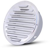 Ventilatierooster - Rond Luchtrooster - roestvrij staal - Ventilatie Rooster - Schoepenrooster - 14.5 cm ø Buitenzijde - incl. Gaas - zilver - voor huisventilatie
