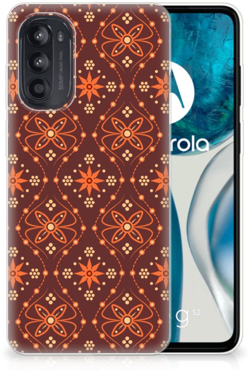 Motorola Moto G52/G82 TPU bumper Batik Brown