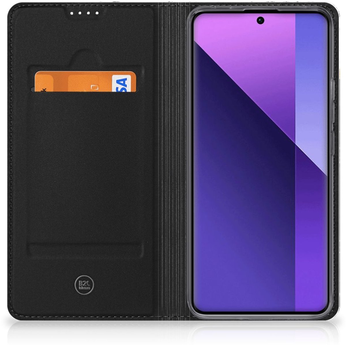 Xiaomi Redmi Note 13 Pro Plus Standcase Marmer Wit Zwart - Origineel Cadeau Man