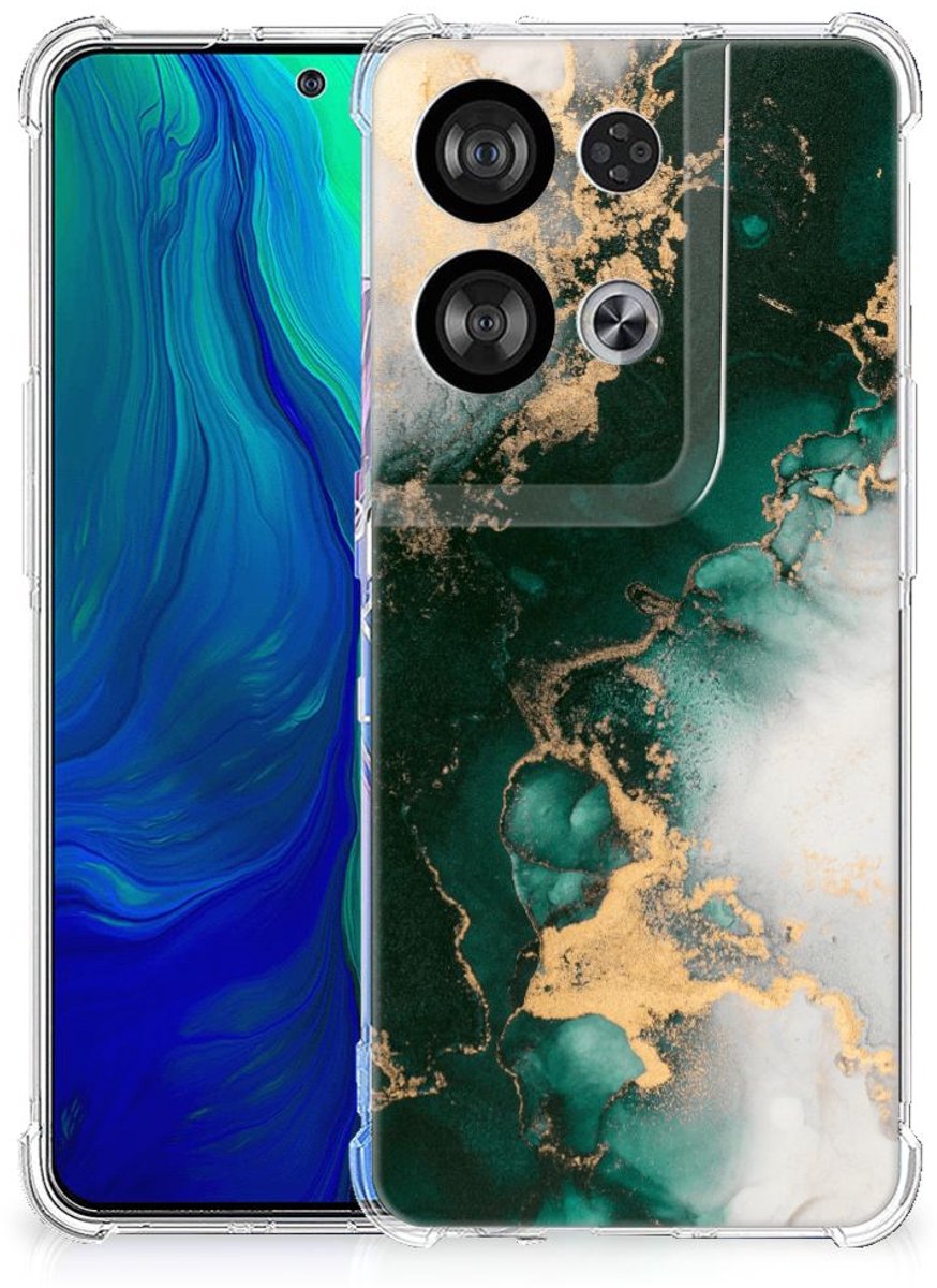Anti-Shock Hoesje voor OPPO Reno8 Marmer Groen