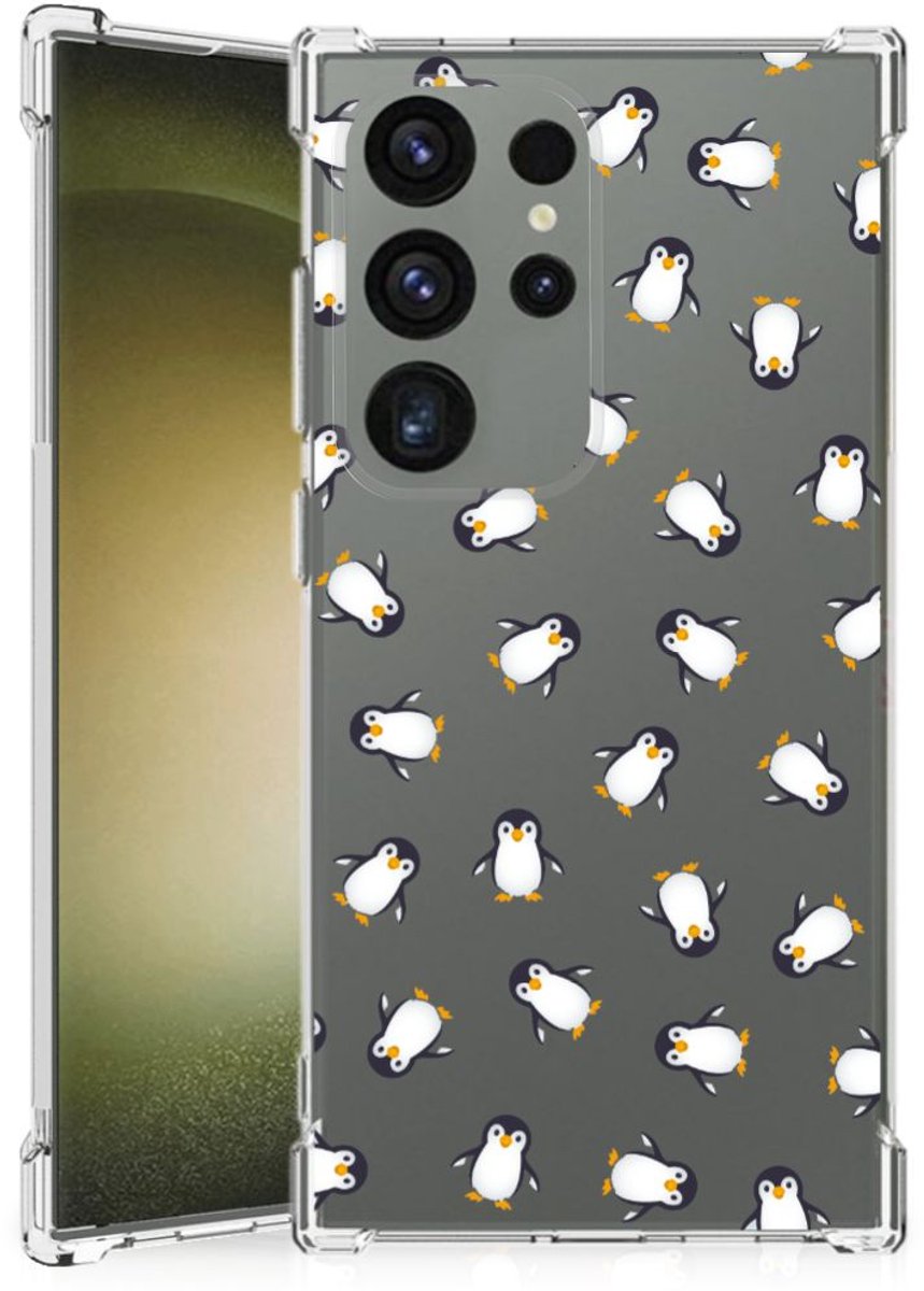 Doorzichtige Silicone Hoesje voor Samsung Galaxy S24 Ultra Pinguïn