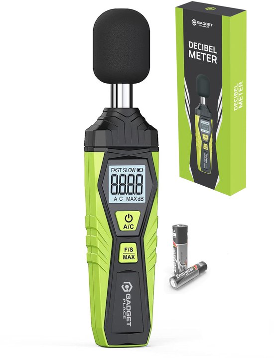 Professionele Decibelmeter met Beschermhoes - Incl. Batterijen - 30 dB tot 130 dB -...
