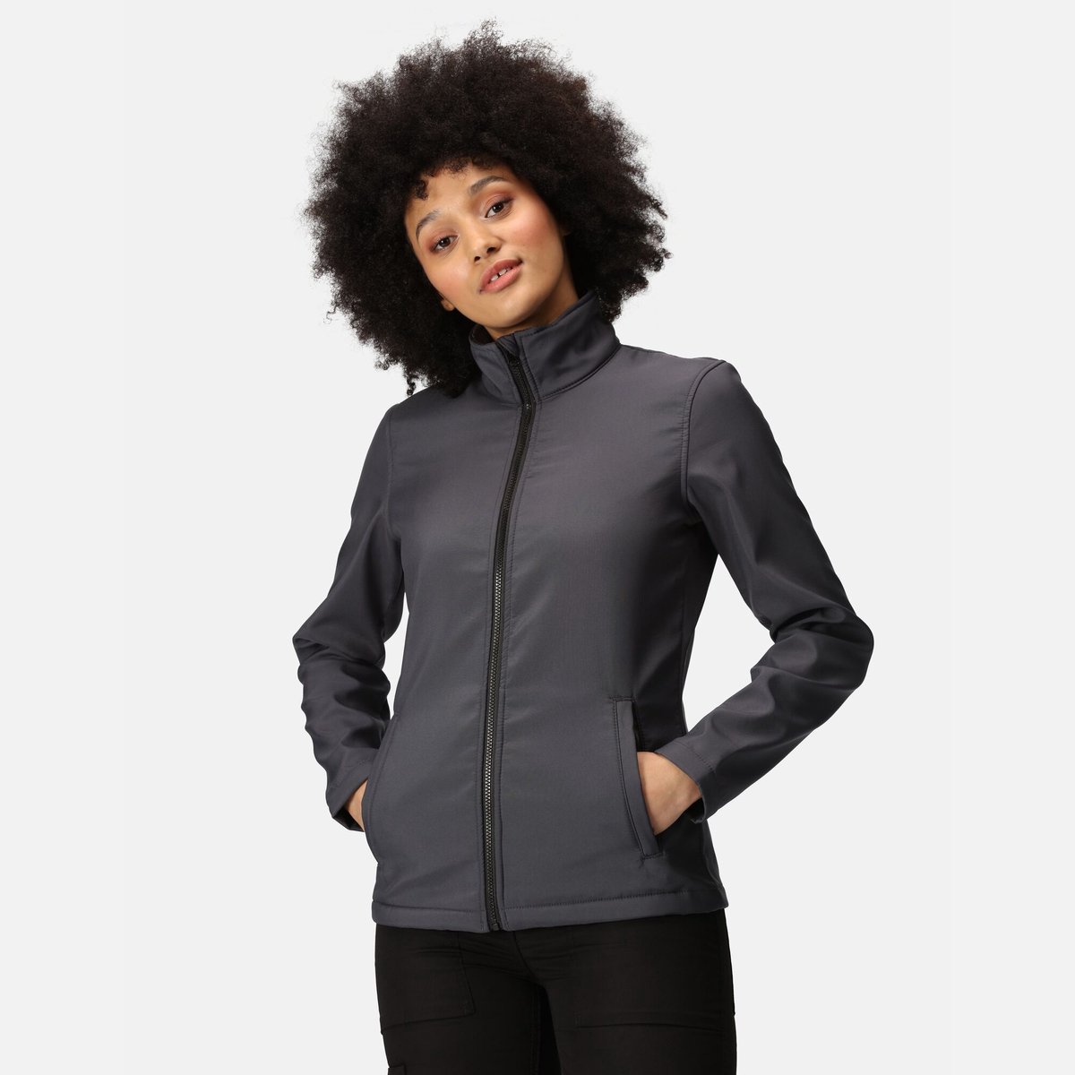 Jas Hiking Dames Waterdicht Ademend Ablaze Printable Softshell Grijs