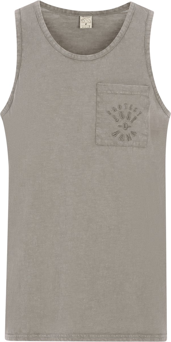 Protest Prtzach – Tank top Heren – Mouwloos – Ronde hals Grijs