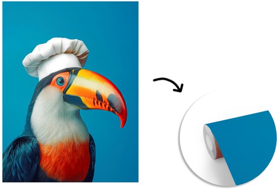Behang - Fotobehang Toekan - Papegaai - Vogel - Koksmuts - Breedte 160 cm x hoogte 220 cm