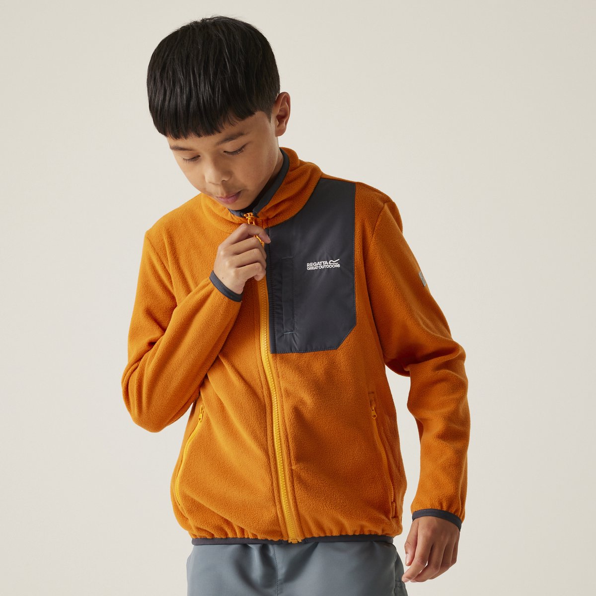 Fleece Kinderen Hiking Frankie F/z Oranje