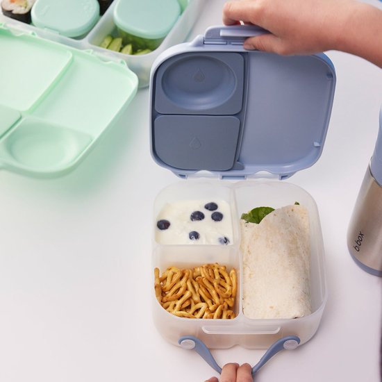 B.box Mini Boîte à Déjeuner Enfant – Bento 3 Compartiments Anti-Fuite + Fruit Entier – Idéal Pour Tout-Petits, Sans BPA – Brise Océanique