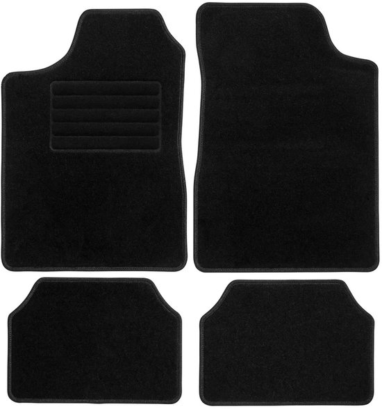 Ensemble de tapis de voiture universels ULTIMATE SPEED® 4 pièces Groot - Tapis automatique Set de tapis - Tapis conducteur : env. 68 x 48 cm - Tapis passager : env. 70 x 48 cm