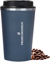 Premiumdesign Thermosbeker - Koffiebeker To Go - Travel Mug voor Koffie en Thee - 380 ML - RVS - Blauw
