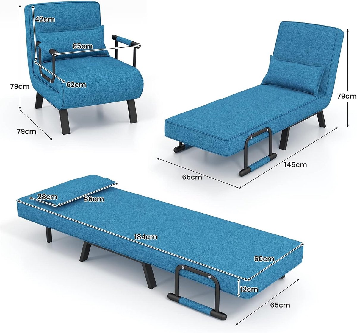 COSTWAY COSTWAY 4-in-1 Slaapstoel - afbeelding 2