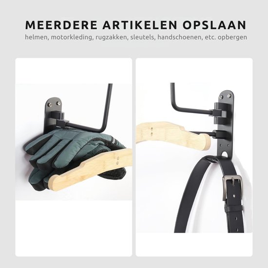 Anvuda Helmhouder voor aan de muur, wandhouder, motorhelmhouder, helmstandaard met 4 haken, robuuste wandhouder van staal voor voetbalhelmen, helmhouder voor motorrijden
