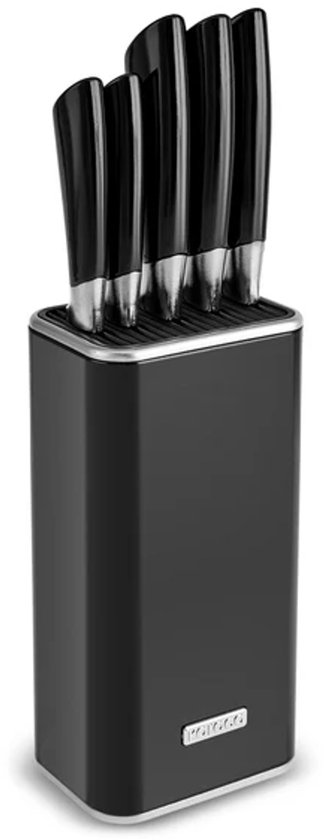 Karaca Mastersharp – Ensemble de couteaux 6 pièces – Acier inoxydable – Zwart – Manches ergonomiques – Avec support élégant