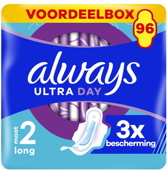 Always Ultra Long Maandverband Met Vleugels Maat 2 - 96 Stuks