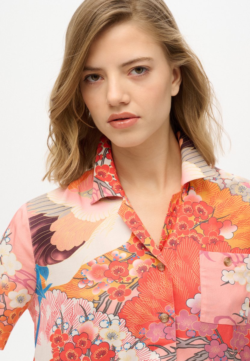 Superdry Beach Resort overhemd Dames Shirts Koraal