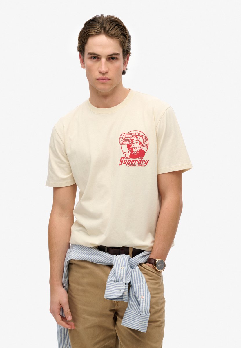 Superdry T-shirt Korte mouw shirt met print Wit