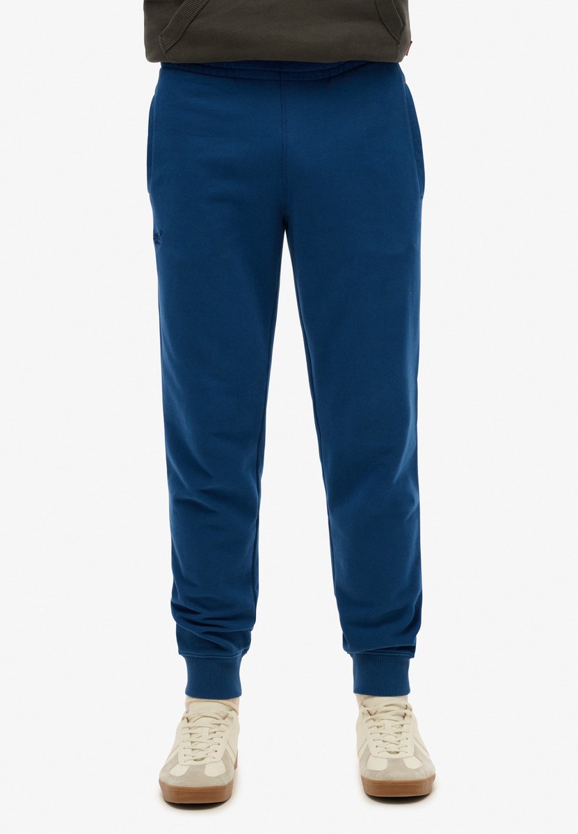 Superdry Essential joggingbroek met logo en licht geborstelde voering Heren Broeken Blauw