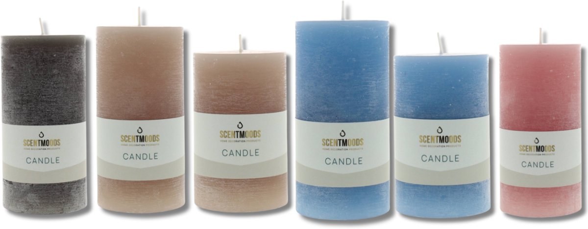 Scentmoods Rustieke Kaars Set Cozy Hearth – Stompkaars en Dinerkaars voor een Warme Sfeer
