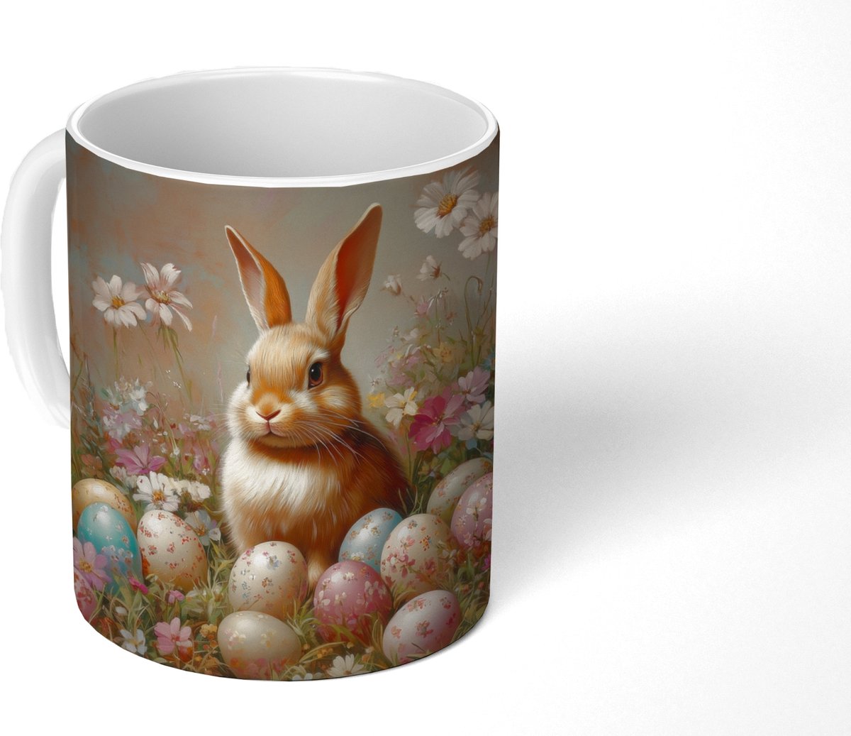 Mok - Koffiemok - Paashaas - Lente - Paaseieren - Mokken - 350 ML - Beker - Koffiemokken - Theemok