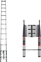Bol.com Telescopische Ladder Zeriel - 5m - Uitschuifbare Multifunctionele Roestvrijstalen Ladder - Draagbare Stevige Zolderladde... aanbieding