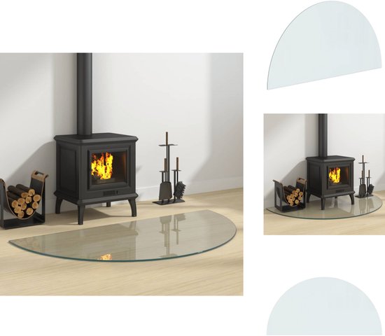 Glasplaat voor open haard halfrond 1200x600 mm - All in Shopping