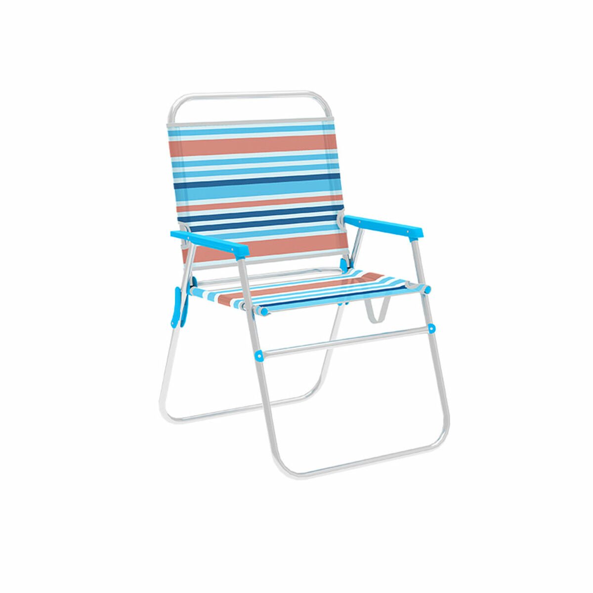 Marbueno Vouwstoel Aluminium Oranje en Blauw Strand en Zwembad 52X56X80 cm 10462