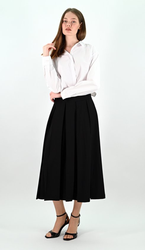 YesMooi - Jupe plissée mi-longue - Zwart - L (40)