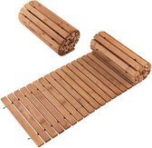 Bol.com COSTWAY Uitrolbare houten tuinpad | 245 cm | rolweg met staaldraad tuinpad voor tuin achtertuin (breedte 55 cm) aanbieding