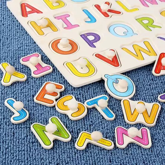 Puzzel - Houten puzzel - Alfabet Puzzel - Educatief speelgoed - Speelgoed 1 jaar - 2 jaar - 3 jaar en ouder - Vormenpuzzel - Vormenpuzzels - Kinderpuzzel van Jumbo Basics — afbeelding 4